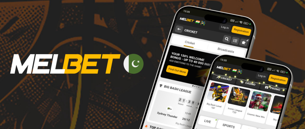 Melbet mobile betting app in Pakistan with cricket, football, and casino access